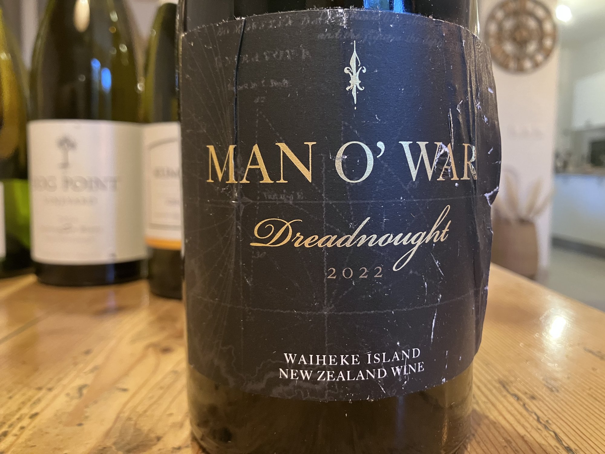 Étiquette du Man O' War Dreadnought Syrah 2022, Waiheke Island